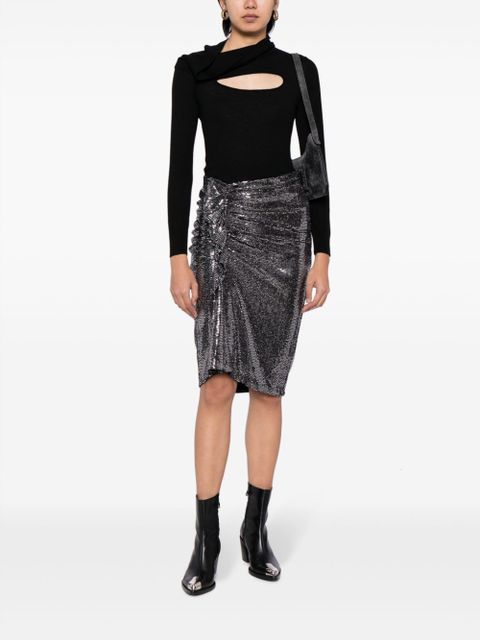 MARANT ÉTOILE Dolene rhinestone miniskirt - Silver - zdjęcie produktu nr 2