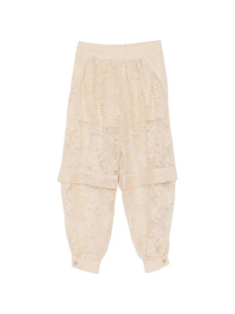 ZIMMERMANN Luna lace floral trousers - Neutrals - zdjęcie produktu nr 1