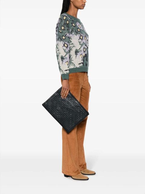 DRAGON DIFFUSION A4 leather clutch bag - Blue