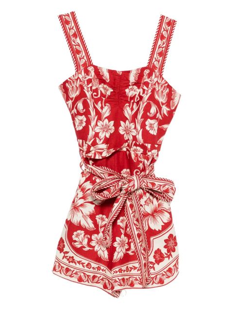 FARM Rio floral belt playsuit - Red - zdjęcie produktu nr 1