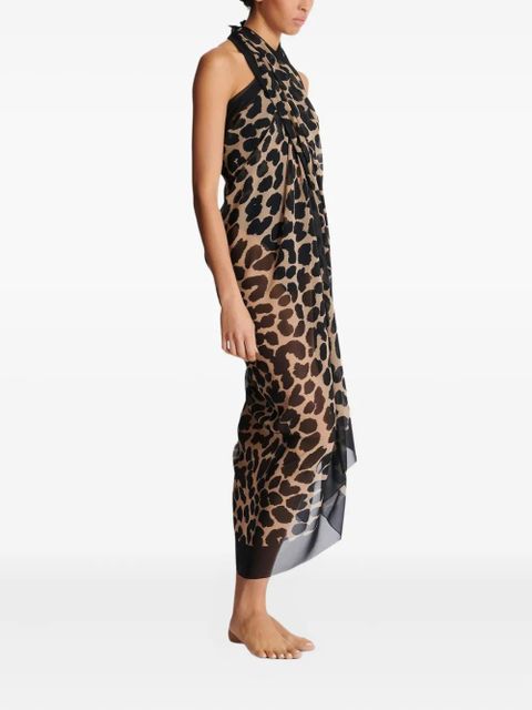 Balmain leopard-print cover-up - Brown