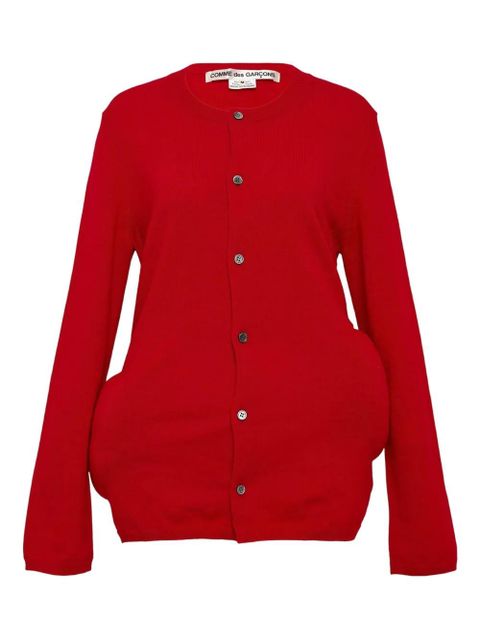 Comme Des Garçons filling worsted wool cardigan - Red - zdjęcie produktu nr 1