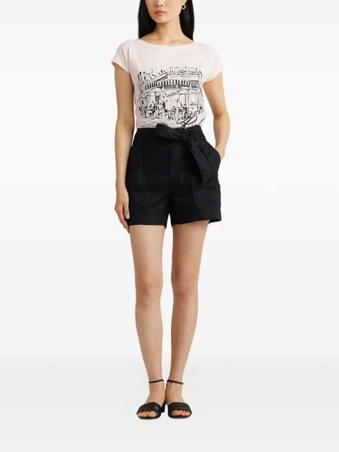 Lauren Ralph Lauren graphic-print boat-neck T-shirt - Pink - zdjęcie produktu nr 2