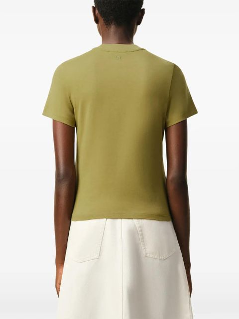 AMI Paris coeur embroidered T-shirt - Green