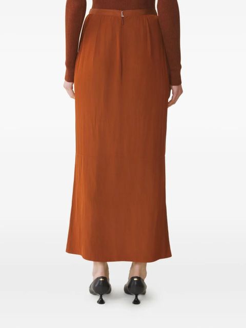Lanvin pleated button-detail skirt - Orange