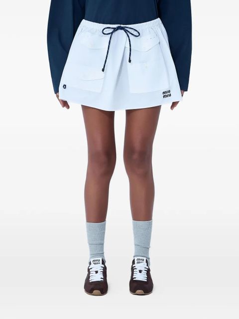 Miu Miu drawstring flap-pocket mini skirt - White - zdjęcie produktu nr 1