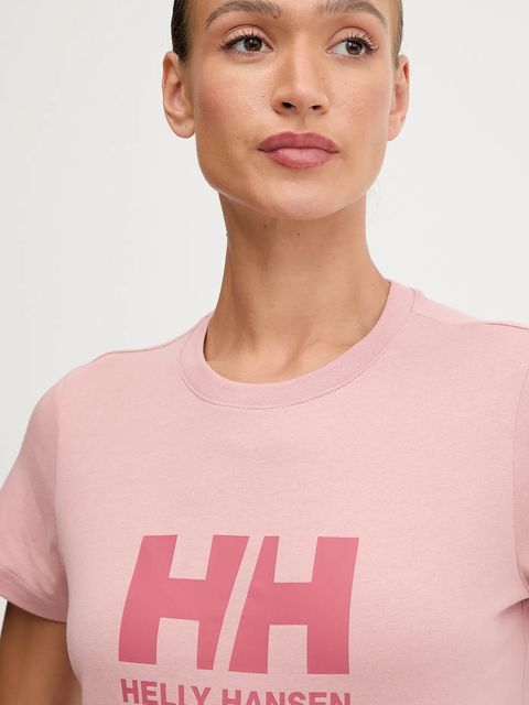Helly Hansen t-shirt bawełniany HH LOGO damski kolor różowy 54593