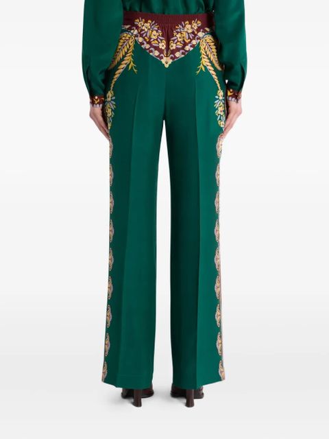 ETRO floral-print trousers - Green