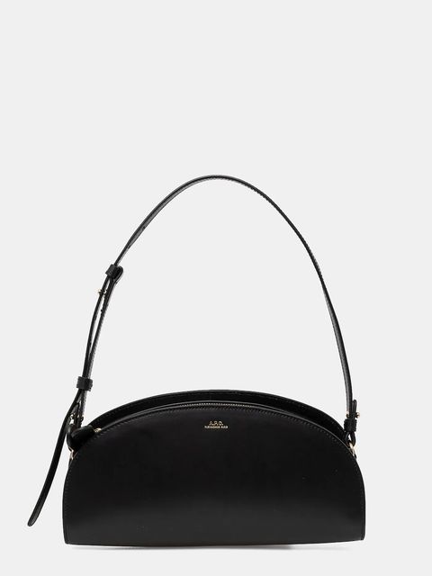 A.P.C. torebka skórzana sac demi-lune shoulder kolor czarny PXCAX.F61997 - zdjęcie produktu nr 1