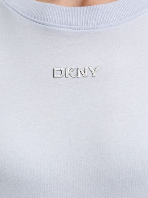 Dkny t-shirt bawełniany damski kolor niebieski DP6T1662