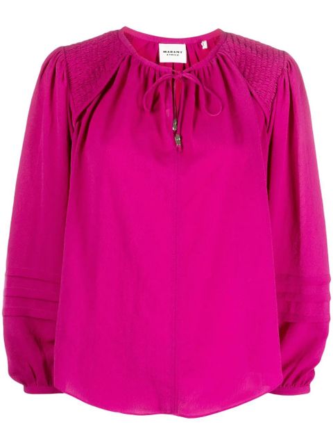 MARANT ÉTOILE Lamaya tie-neck blouse - Pink - zdjęcie produktu nr 1