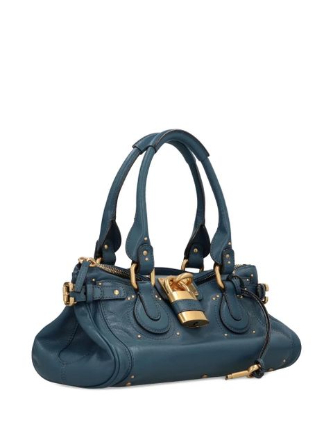Chloé CHLOE PADDINGTON GRAINED LEATHER SHOULDER BAG - 44Q - TAPESTRY BLUE