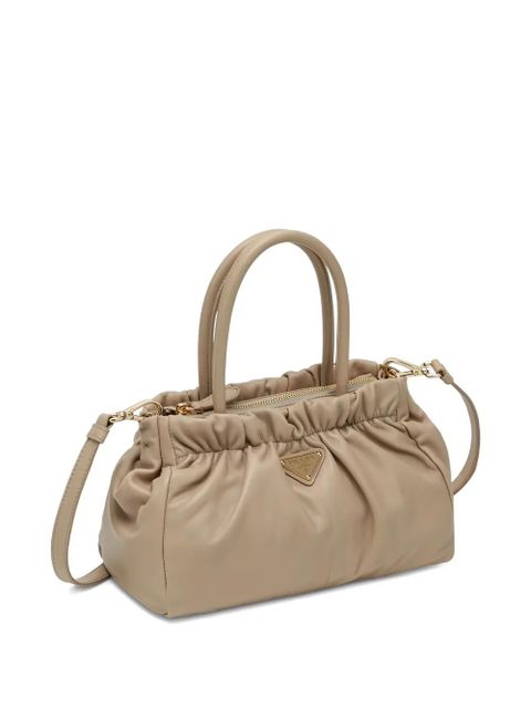Prada medium leather shoulder bag - Neutrals