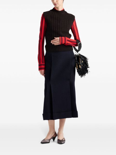 Prada deconstructed midi skirt - Blue