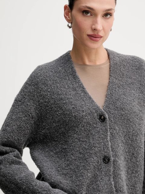 Marc O'Polo kardigan z dodatkiem wełny damski kolor szary 510610961157