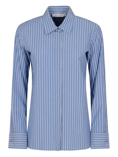 Max Mara striped cuff cotton shirt - Blue - zdjęcie produktu nr 1