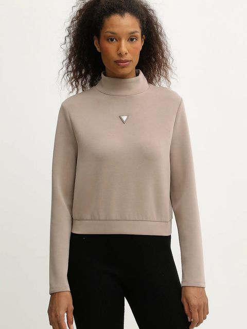 Guess bluza OLYMPE damska kolor beżowy gładka V4YQ05 KCAY2 - zdjęcie produktu nr 1