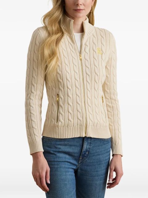 Lauren Ralph Lauren cable-knit zipped jacket - Neutrals