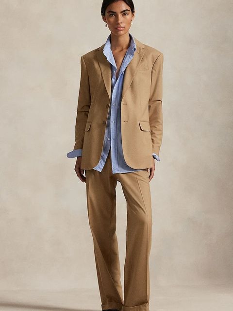 Polo Ralph Lauren marynarka z dodatkiem wełny kolor brązowy jednorzędowa gładka 211977093