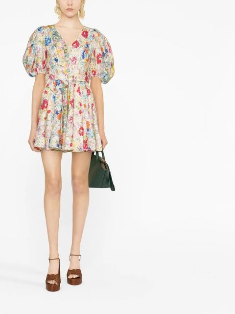 ZIMMERMANN Clover floral-print minidress - Neutrals - zdjęcie produktu nr 2