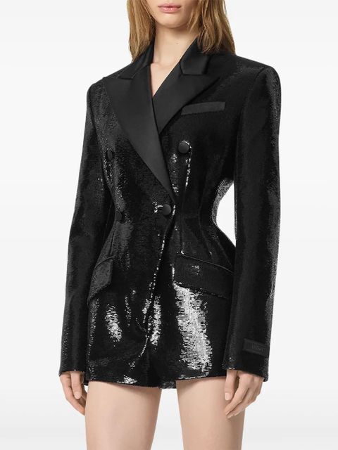 Versace Hourglass embellished playsuit - Black