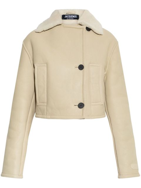 Jacquemus double-breasted shearling jacket - Neutrals - zdjęcie produktu nr 1