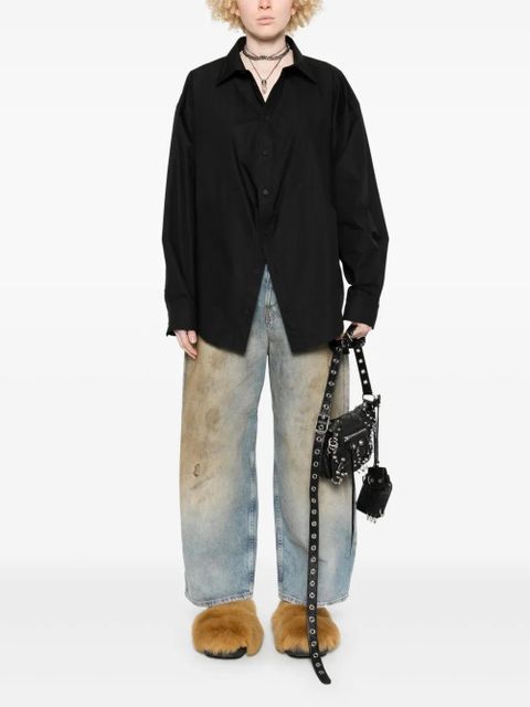 Balenciaga logo-embroidered shirt - Black - zdjęcie produktu nr 2