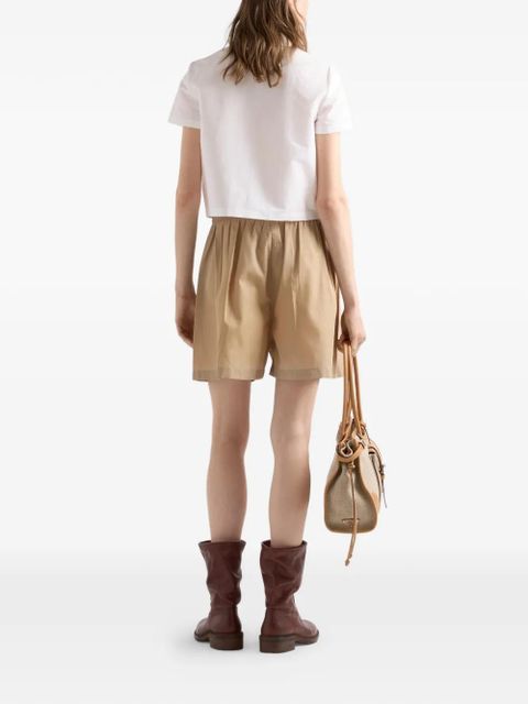 Prada short-sleeved linen muslin shirt - White