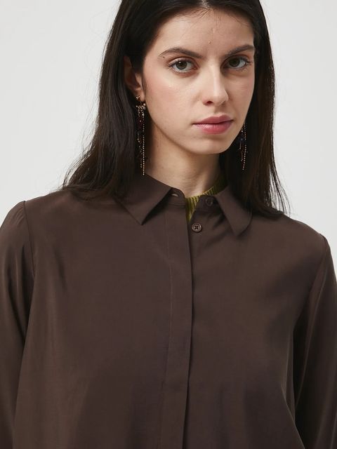 Medicine koszula damska kolor brązowy