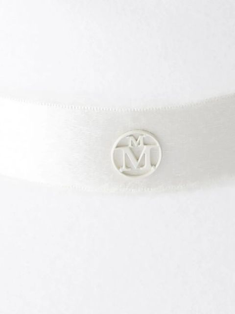 Maison Michel Virginie logo-plaque detail wool fedora - White - zdjęcie produktu nr 2