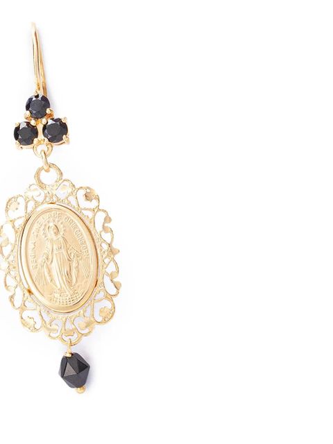 Dolce & Gabbana 18kt yellow gold Virgin Mary sapphire drop earrings - zdjęcie produktu nr 2