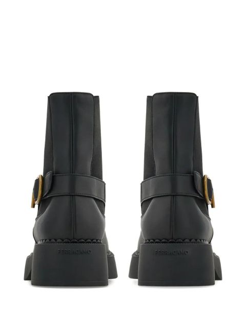 Ferragamo Gancini-embellished ankle boots - Black - zdjęcie produktu nr 2