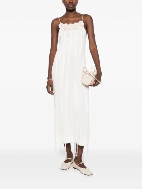 Jil Sander crochet floral slip midi dress - Neutrals - zdjęcie produktu nr 2