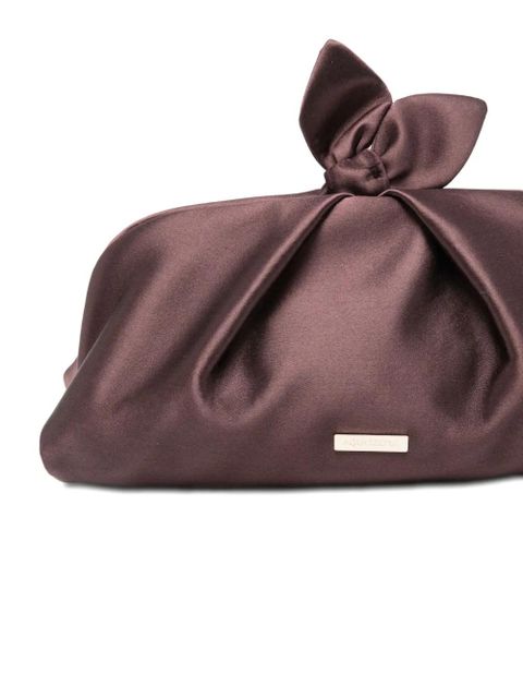 Aquazzura bow chain clutch bag - Brown