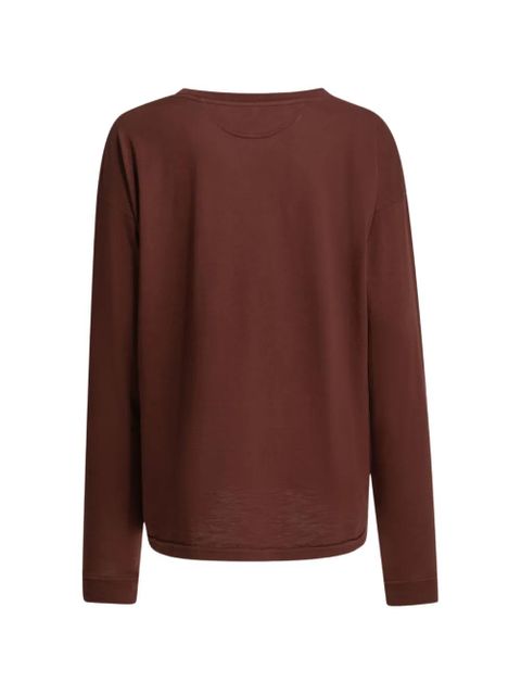 Maison Margiela logo-print long-sleeve T-shirt - Brown - zdjęcie produktu nr 2