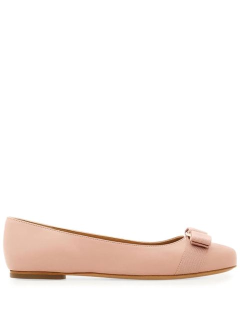 Ferragamo Varina leather ballerina shoes - Pink