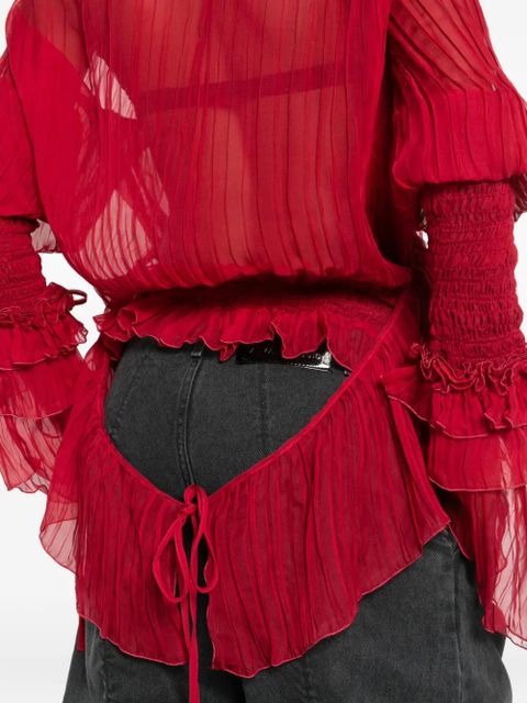 Blumarine ruffled-detail blouse - Red
