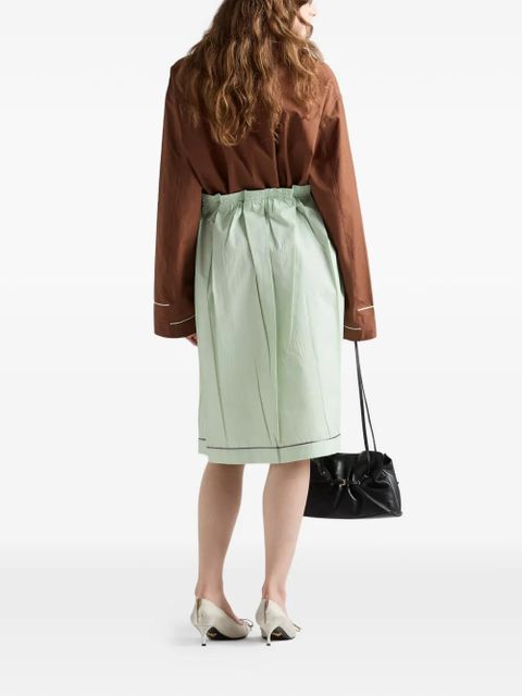Prada gathered button midi skirt - Brown
