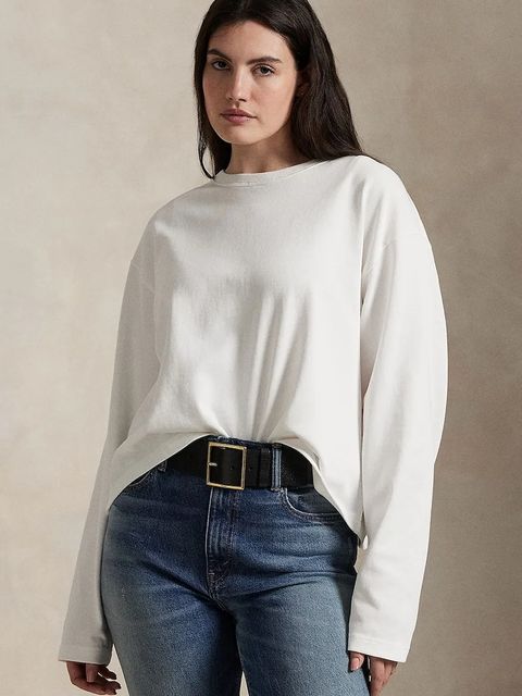 Polo Ralph Lauren longsleeve bawełniany kolor biały 211967107 - zdjęcie produktu nr 1