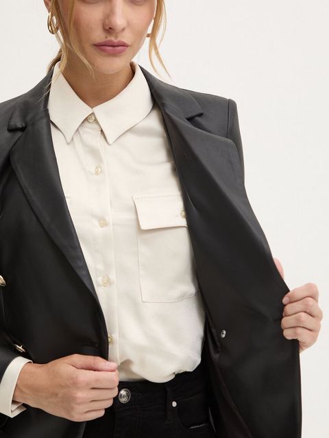 Marciano Guess marynarka PAMELA kolor czarny dwurzędowa gładka 4YGN14 7114A