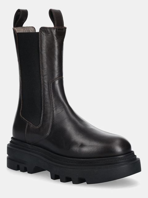 AllSaints sztyblety skórzane Alex Boot damskie kolor brązowy na platformie W062FB - zdjęcie produktu nr 1