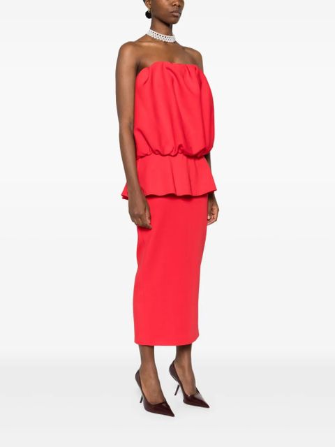Rowen Rose puffball-top maxi dress - Red