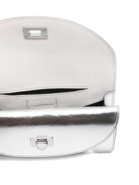 SANDRO small turn-lock chain-strap cross body bag - Silver