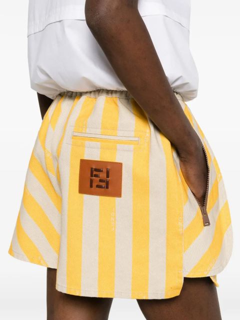 FENDI striped shorts - Yellow