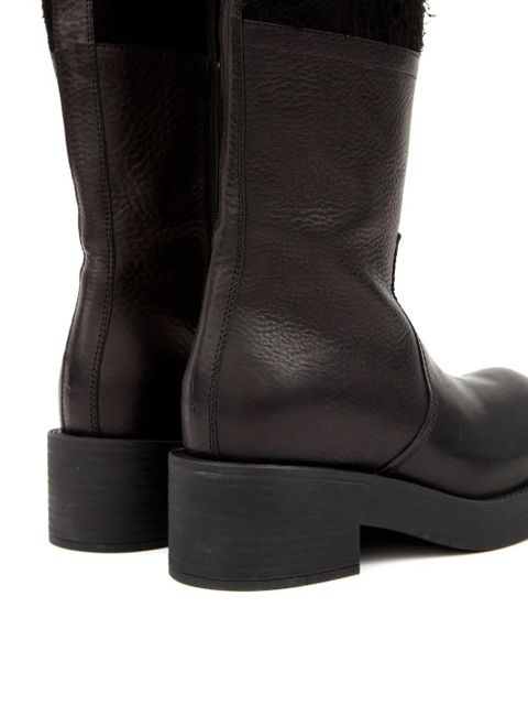 MM6 Maison Margiela panelled buckled leather boots - Black