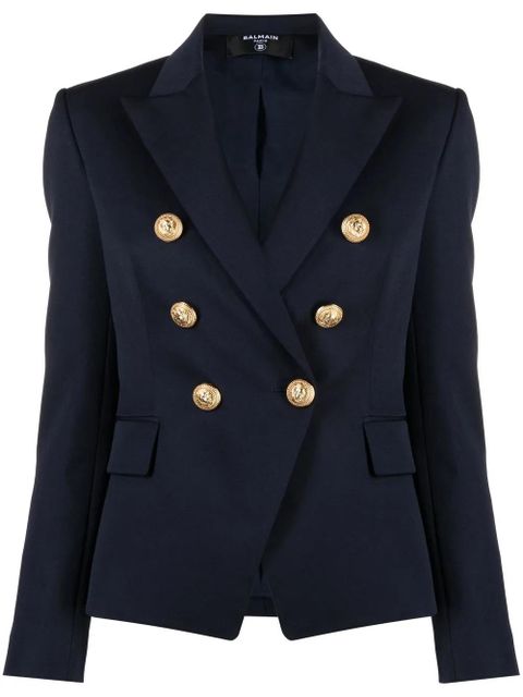 Balmain double-breasted peak-lapels blazer - Blue