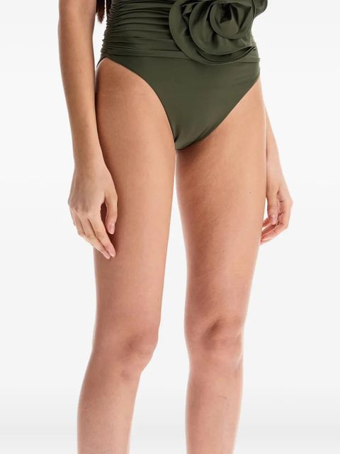 Magda Butrym flower-appliqué high-waisted bikini bottom - Green - zdjęcie produktu nr 2