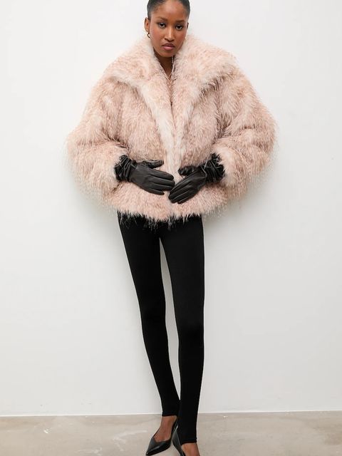 Answear.LAB rękawiczki skórzane damskie kolor brązowy