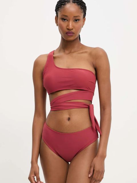 Answear.LAB biustonosz kąpielowy kolor pomarańczowy lekko usztywniona miseczka