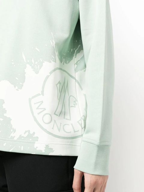 Moncler logo-print knitted sweatshirt - Green